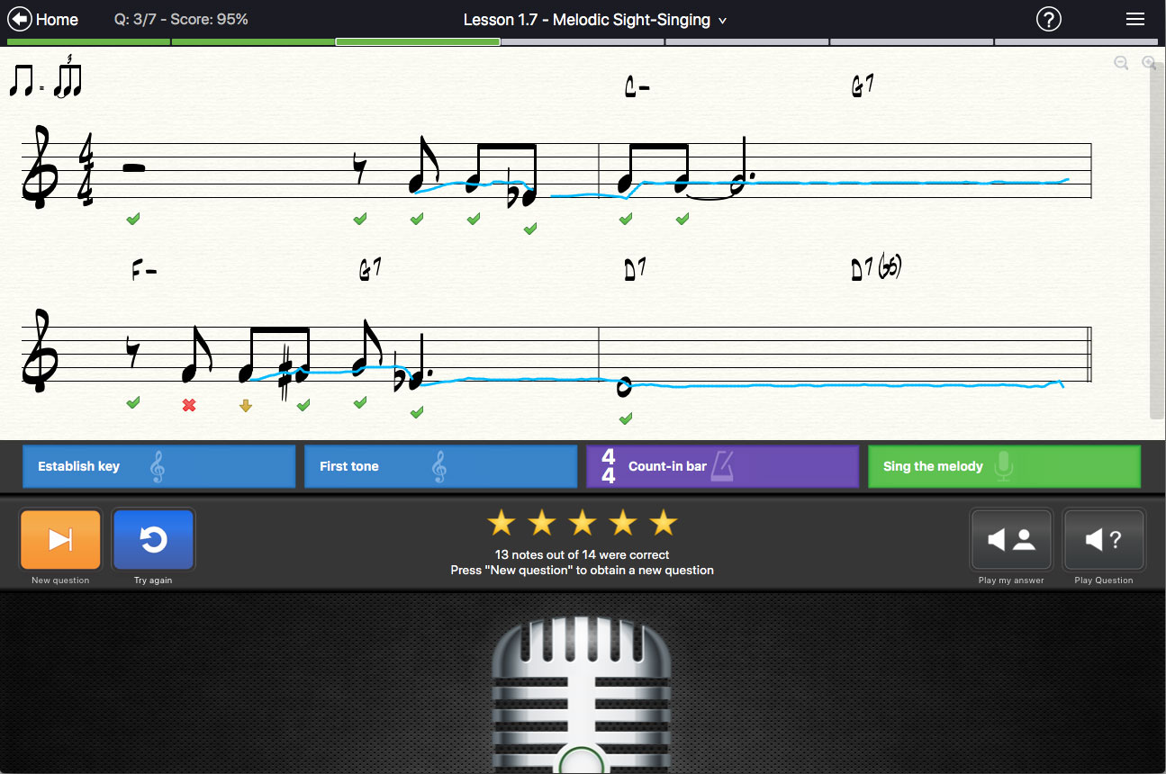 Ear training software that teaches pitch recognition and sight singing.