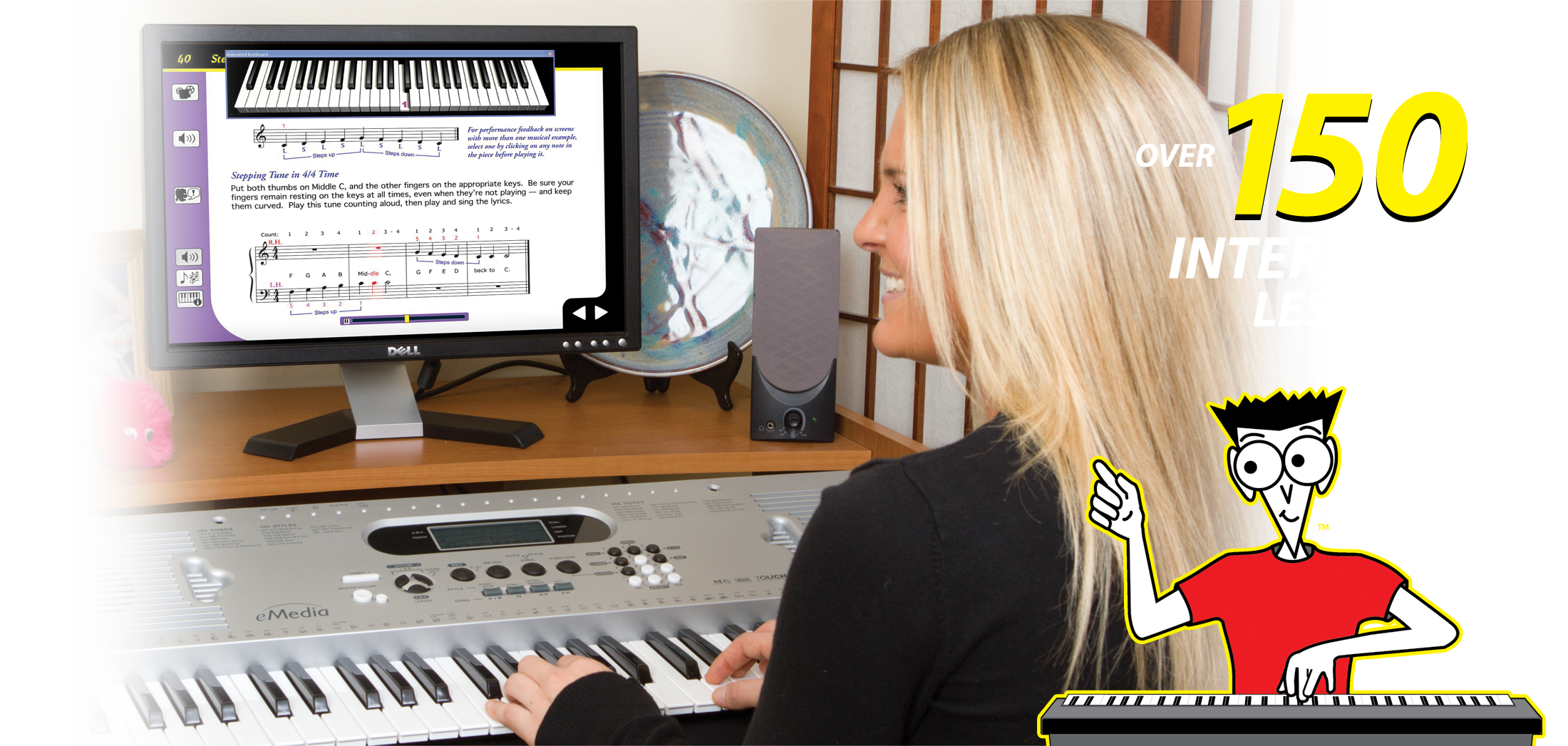 Digital Piano Bundle with Piano Lessons eMedia Piano Keyboard Starter